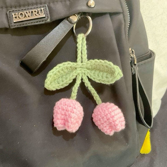 Handmade Crochet Tulip Keychain