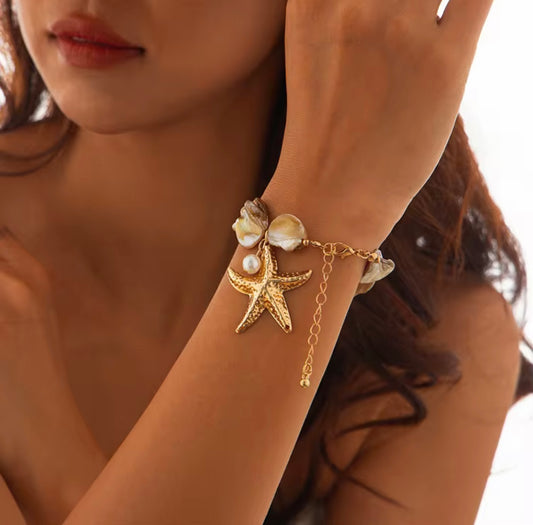 Bohemian Ocean Elements Starfish & Shells Bracelet