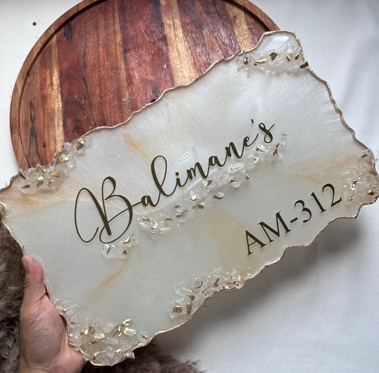 Classic Customised Ivory Nameplate for Home