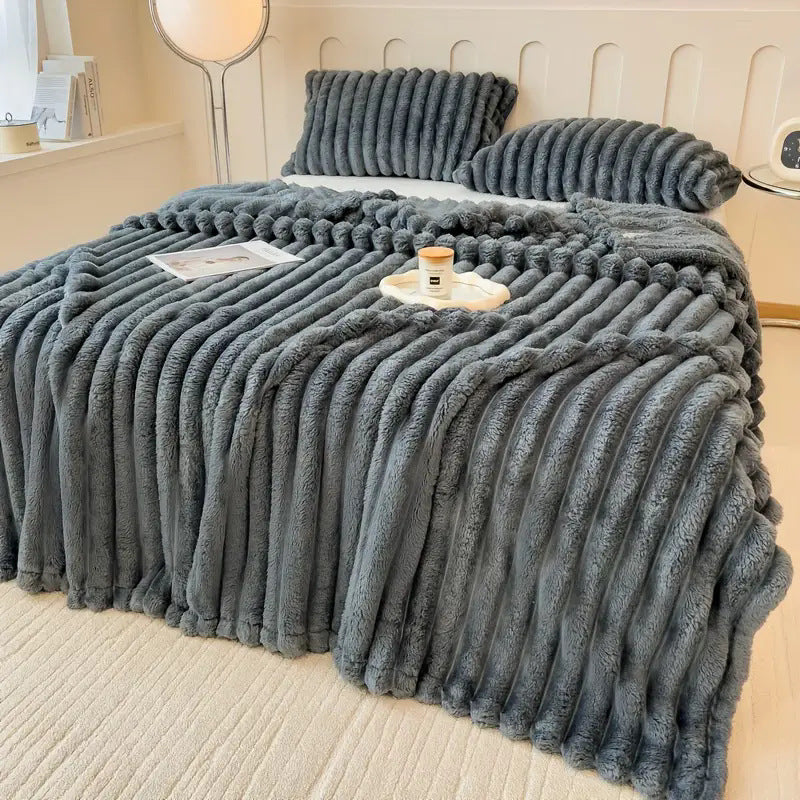 Luxury Plush Faux Rabbit Fur Blanket