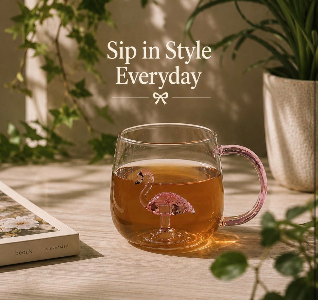 Transparent 3D Crystal Flamingo Mug
