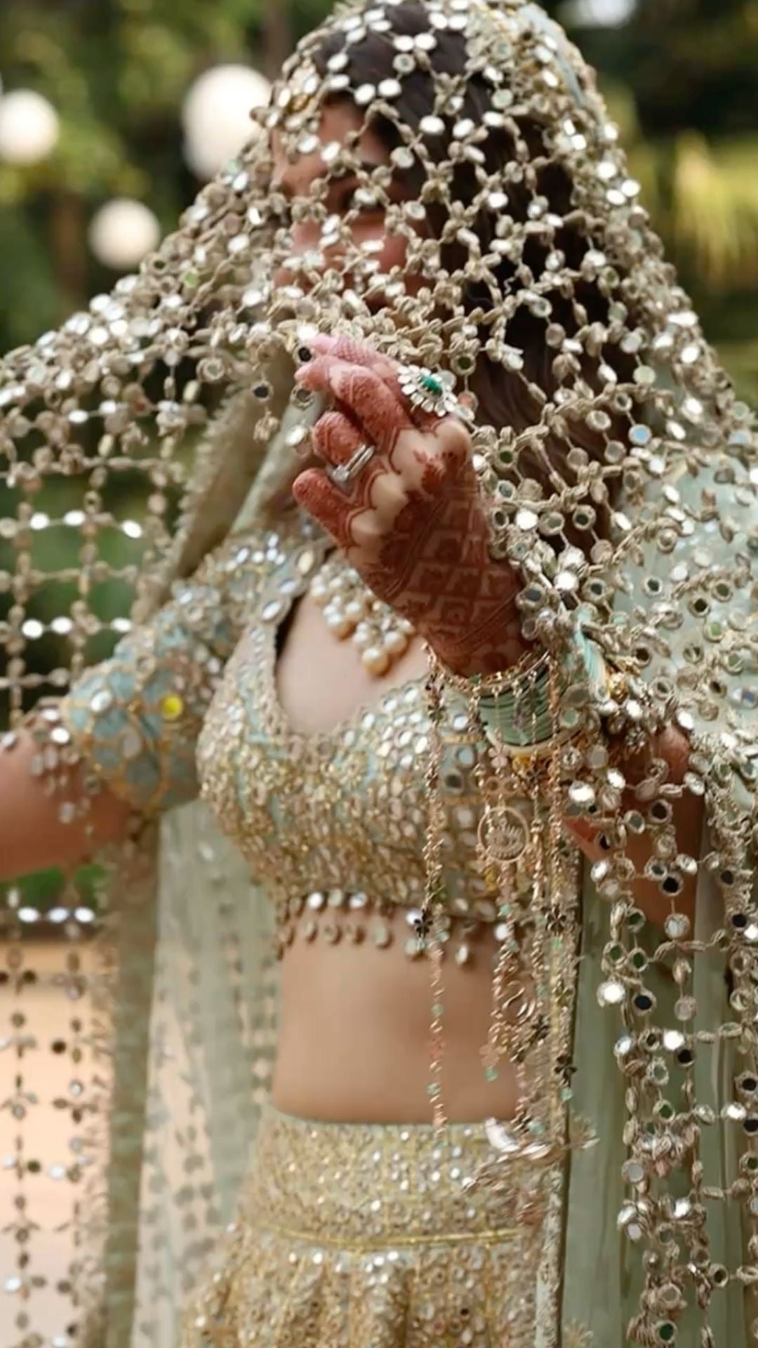 Exclusive Handmade Statement Mirror Jaal Dupatta