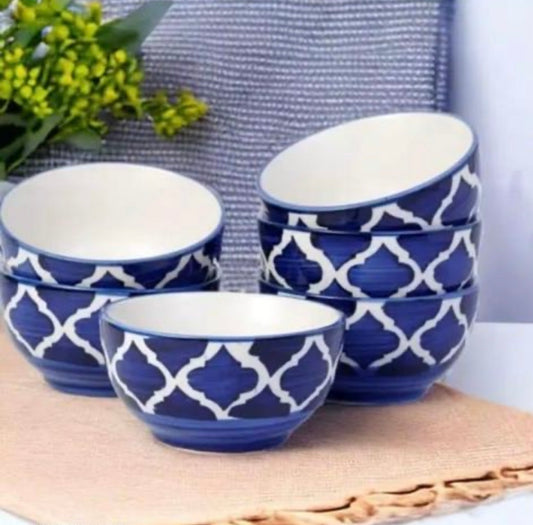 Elegant Ceramic Hand Painted Moroccan Design Premium Serving Bowls