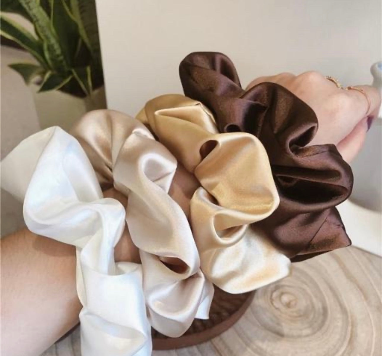 Premium Satin Srunchies - Set of 5