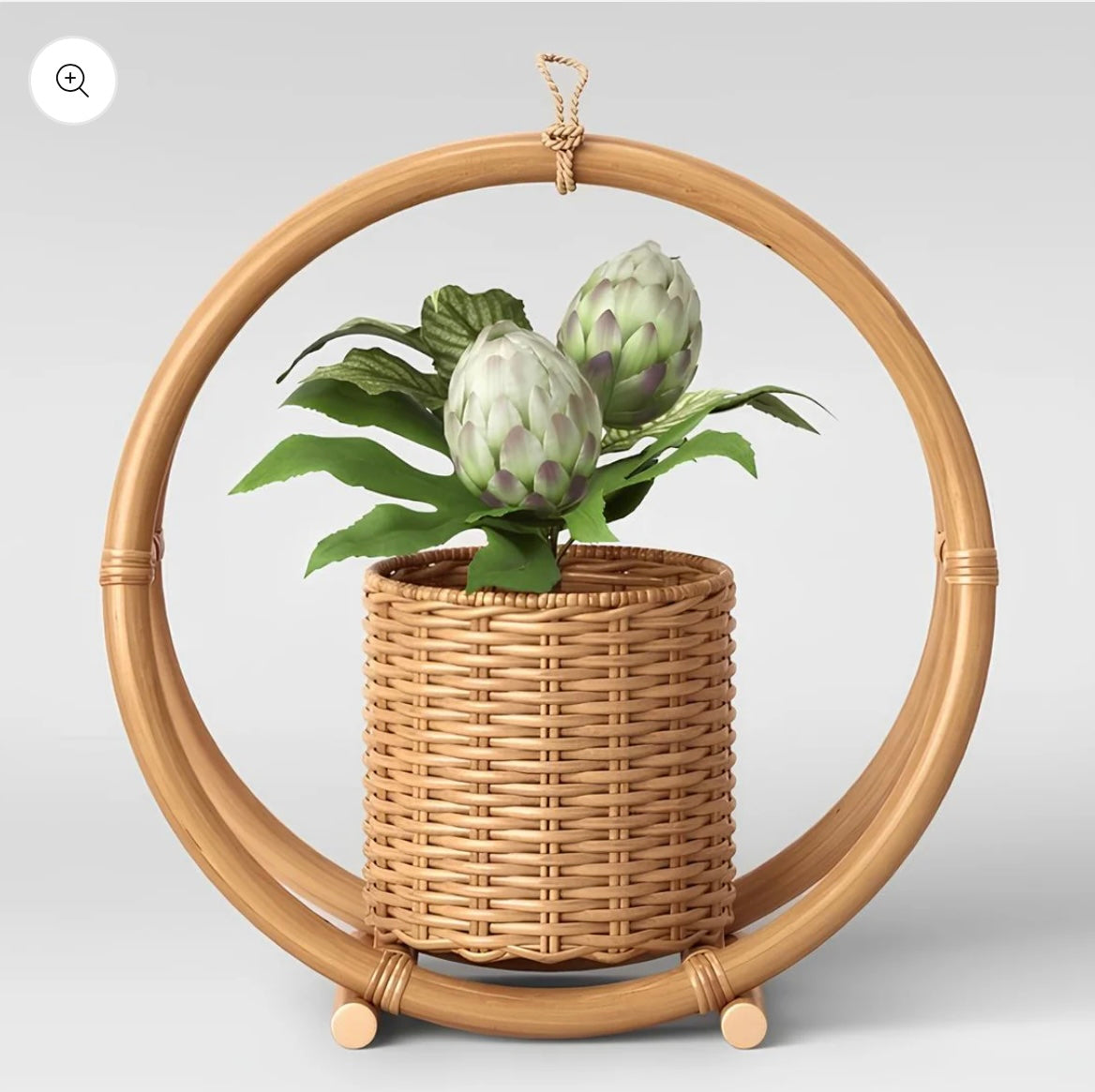 Bamboo Rattan Hanging Planter