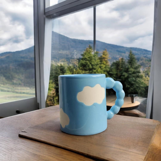 Quirky Cloud Mug with Pearl Handle - Set of 2