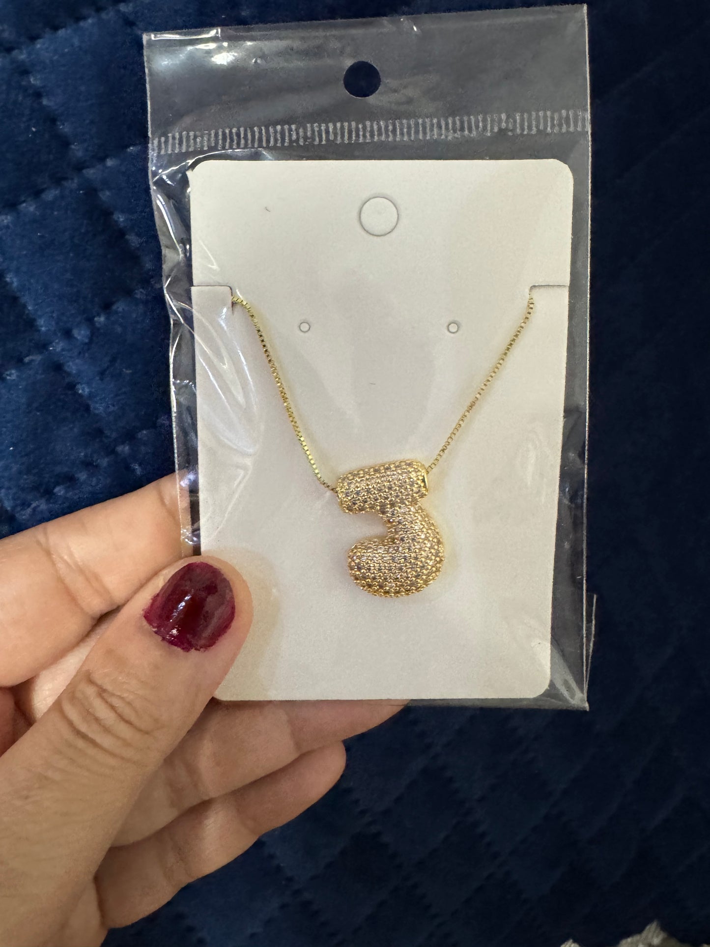 Zircon Chunky A-Z Letter Pendant