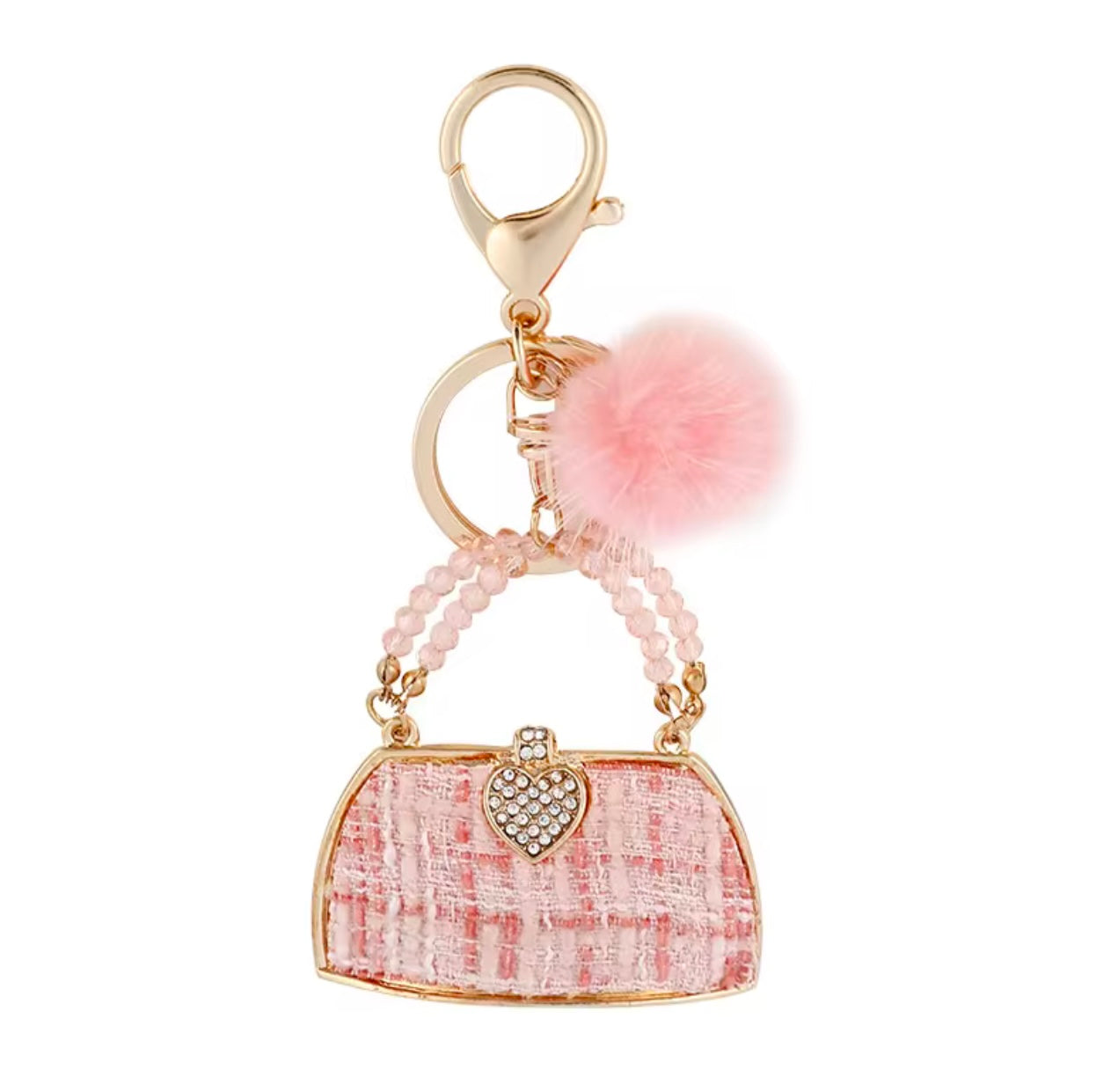 Handbag Shape Metal Rhinestones Keychain