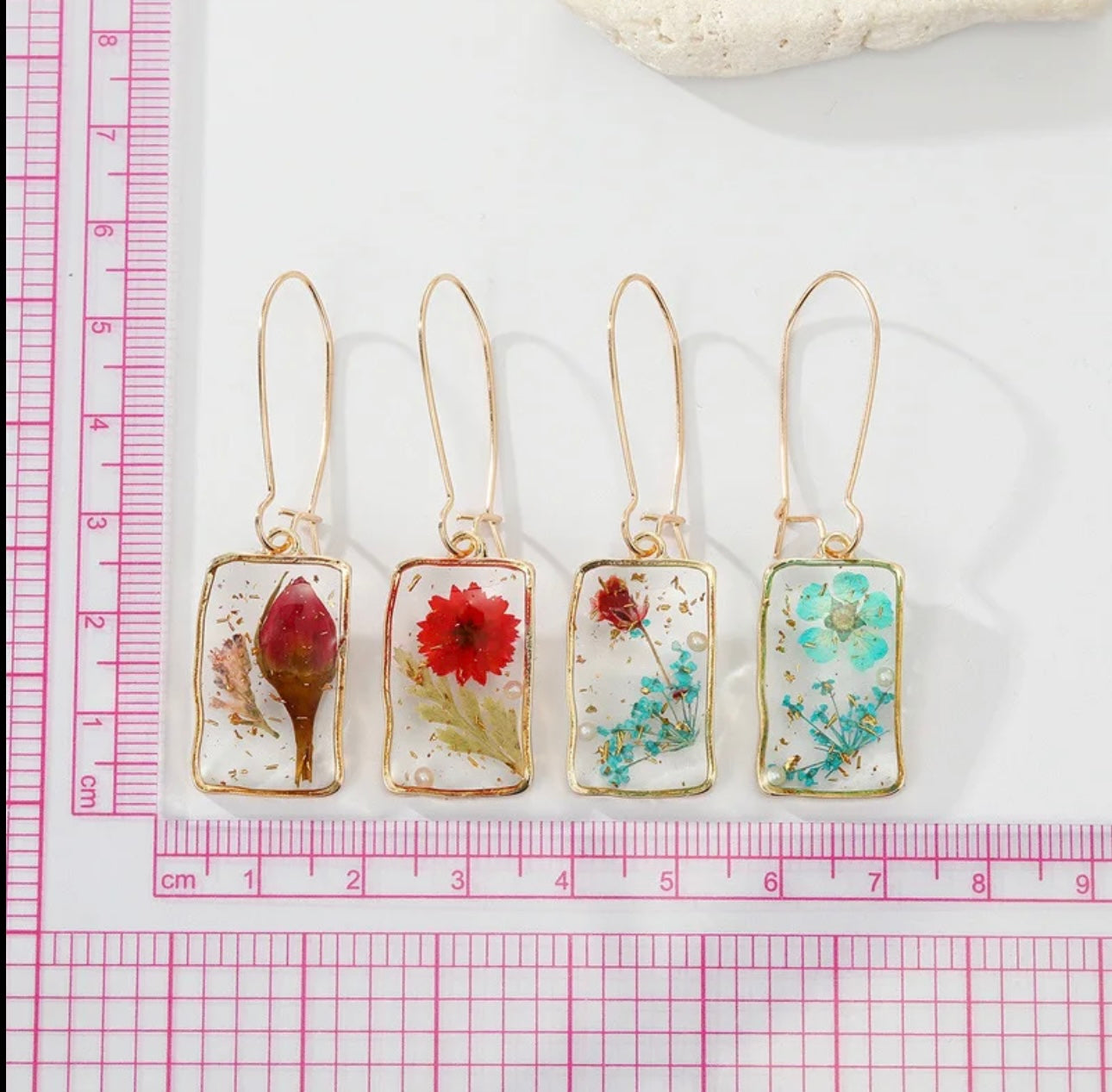 Earrings with Real Pressed Flowers