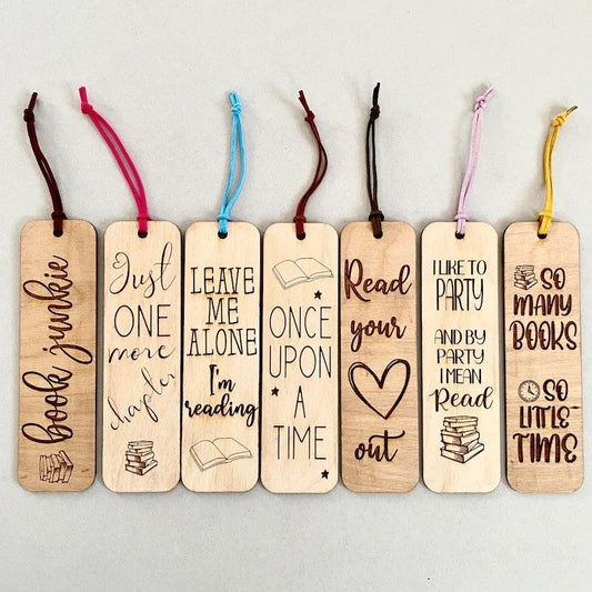 Wooden Bookmarks with Custom Messages - Set of 8