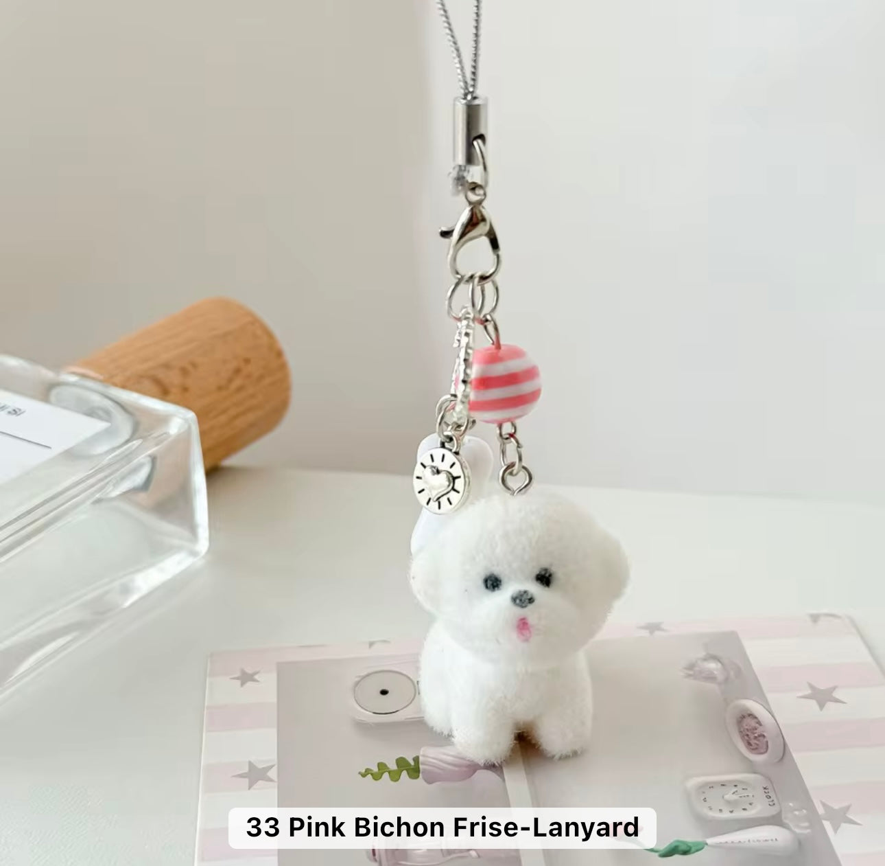 Adorable Soft Cute Plushy Dog Keychain / Stuffed Animal Keychain