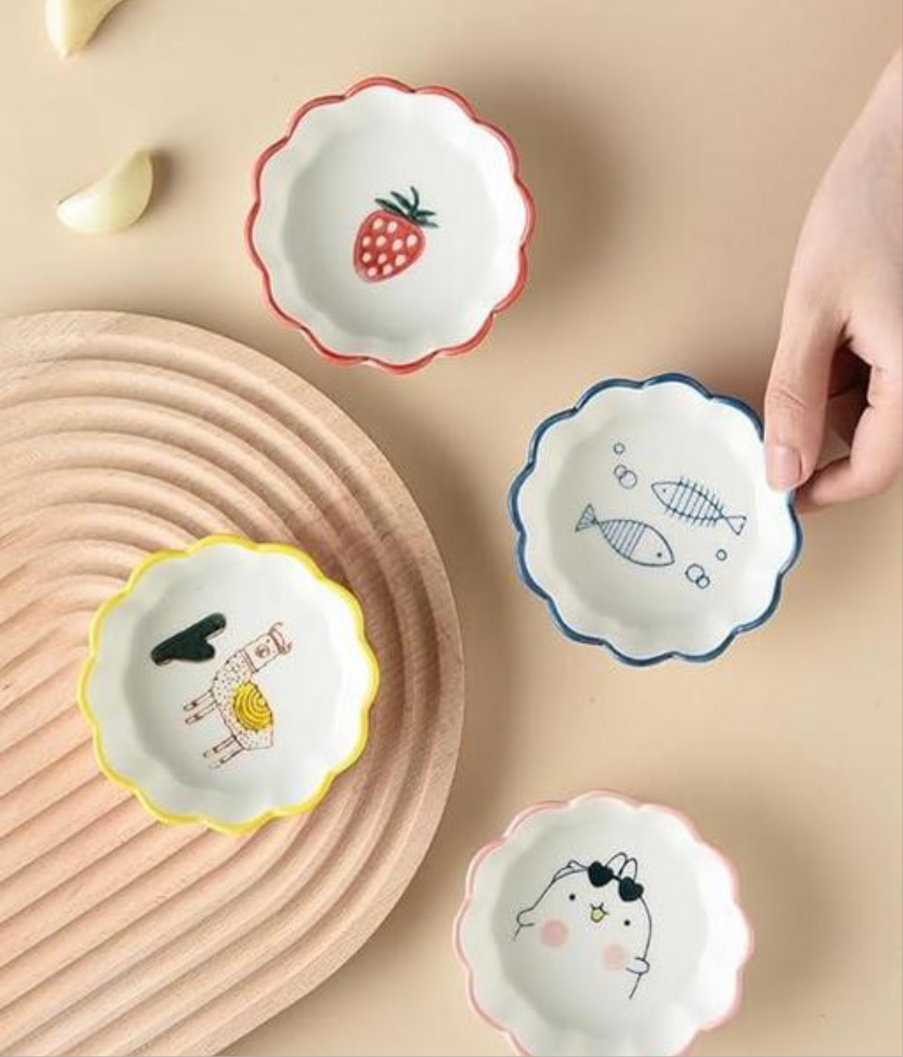 Cute Cartoon Ceramic Snack Bowls