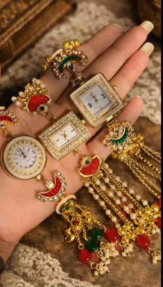 Trending Viral Kundan Ghungroo Kashmiri Watch/Bracelet