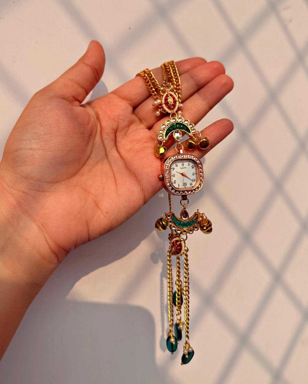 Trending Viral Kundan Ghungroo Kashmiri Watch/Bracelet
