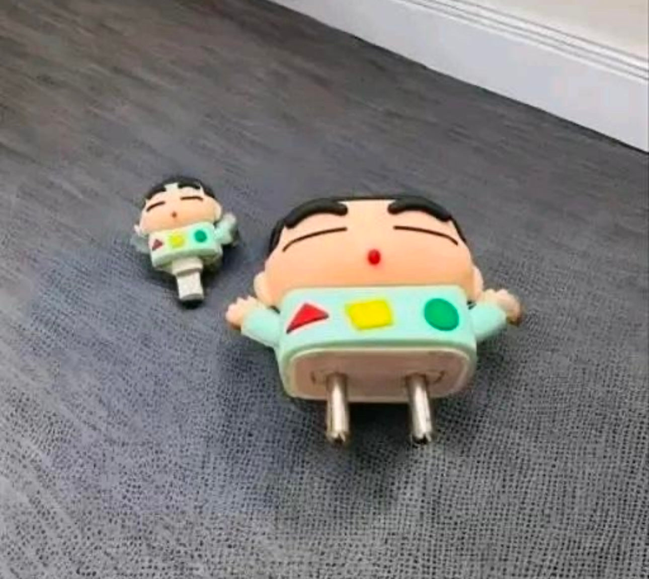 Cute Shinchan Design Charger Cover for iPhones (18W-20W Charger)