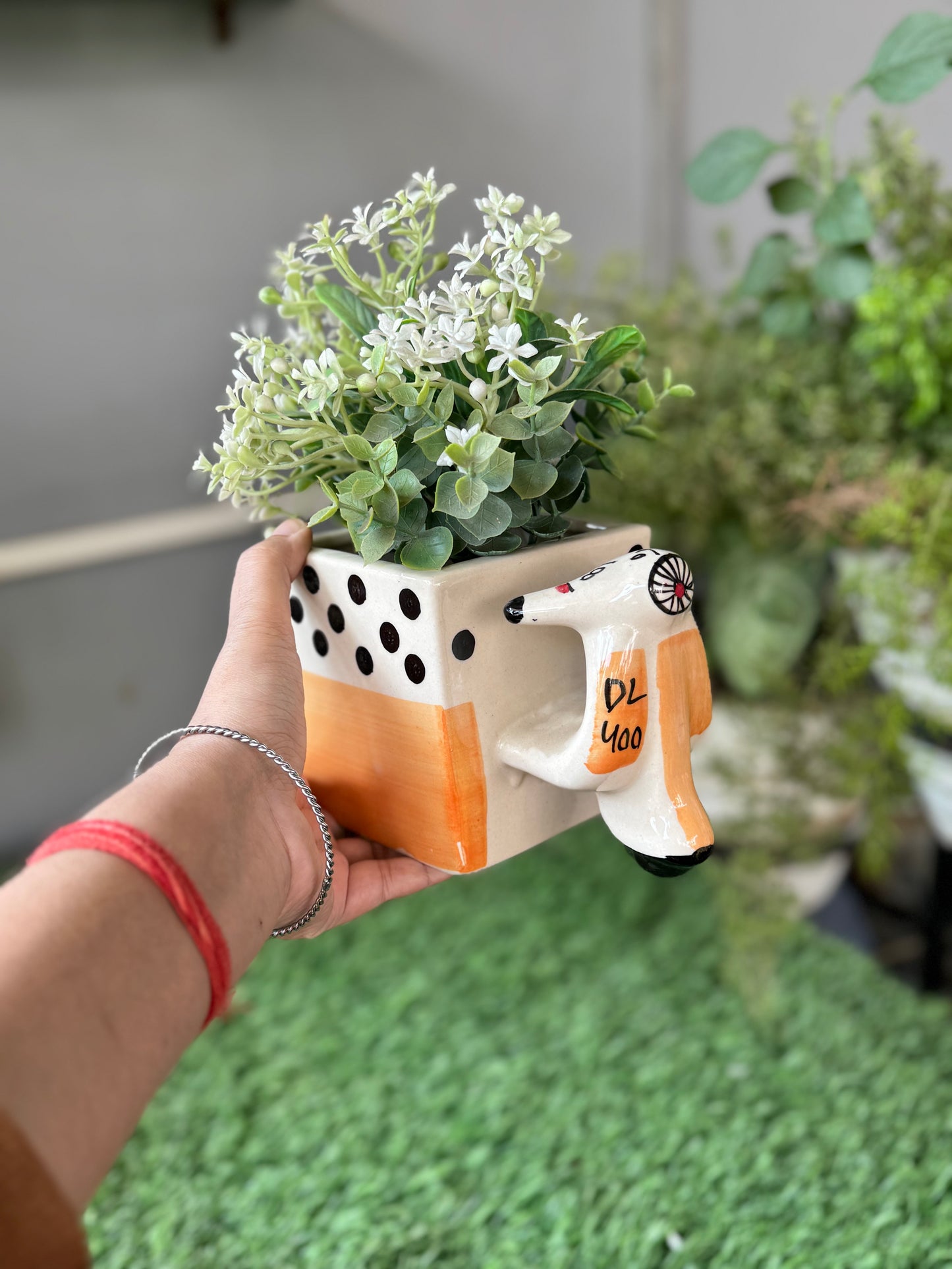 Decorative Scooter Shape Quirky Planter