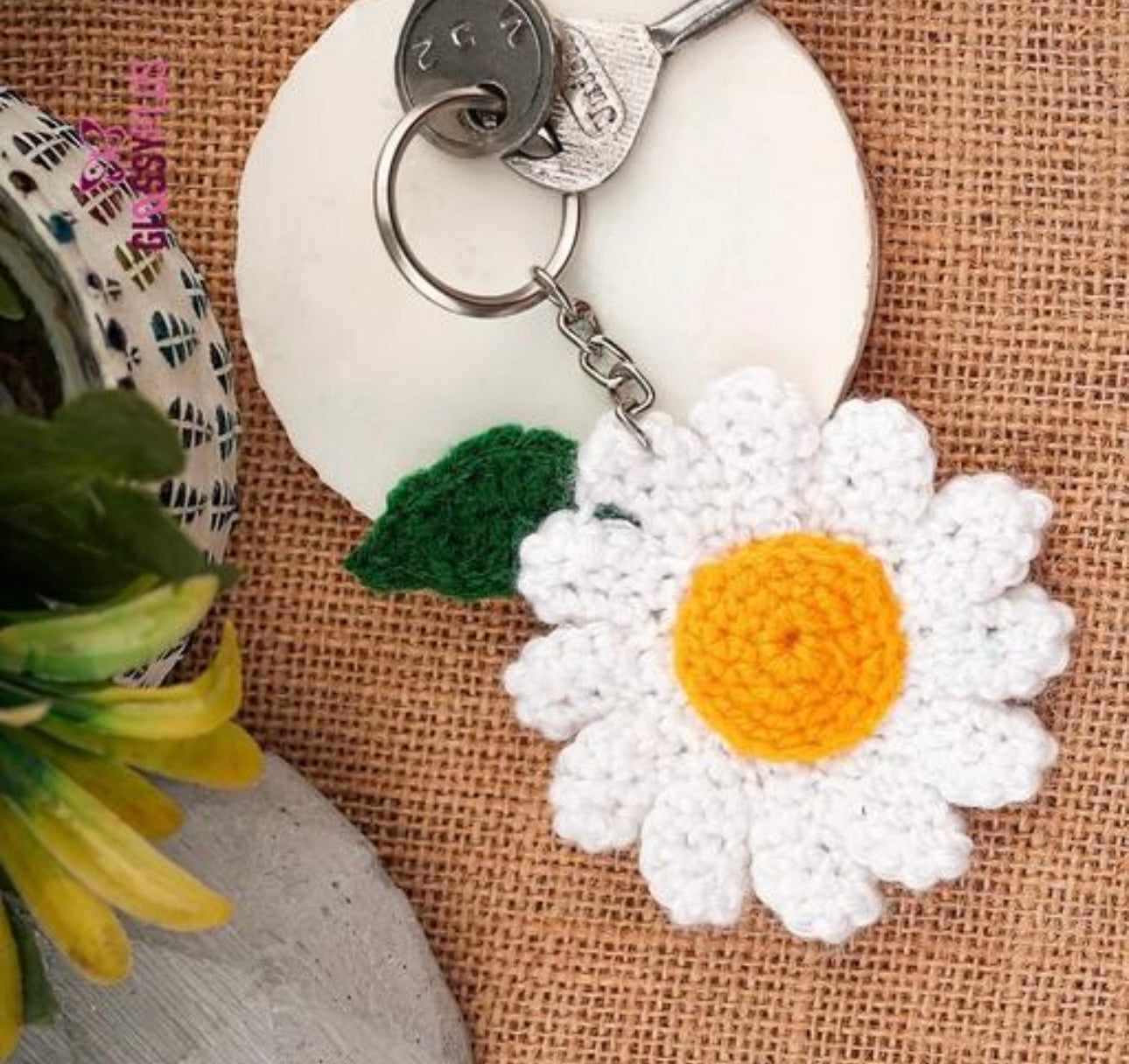 Crochet Flower Keychain