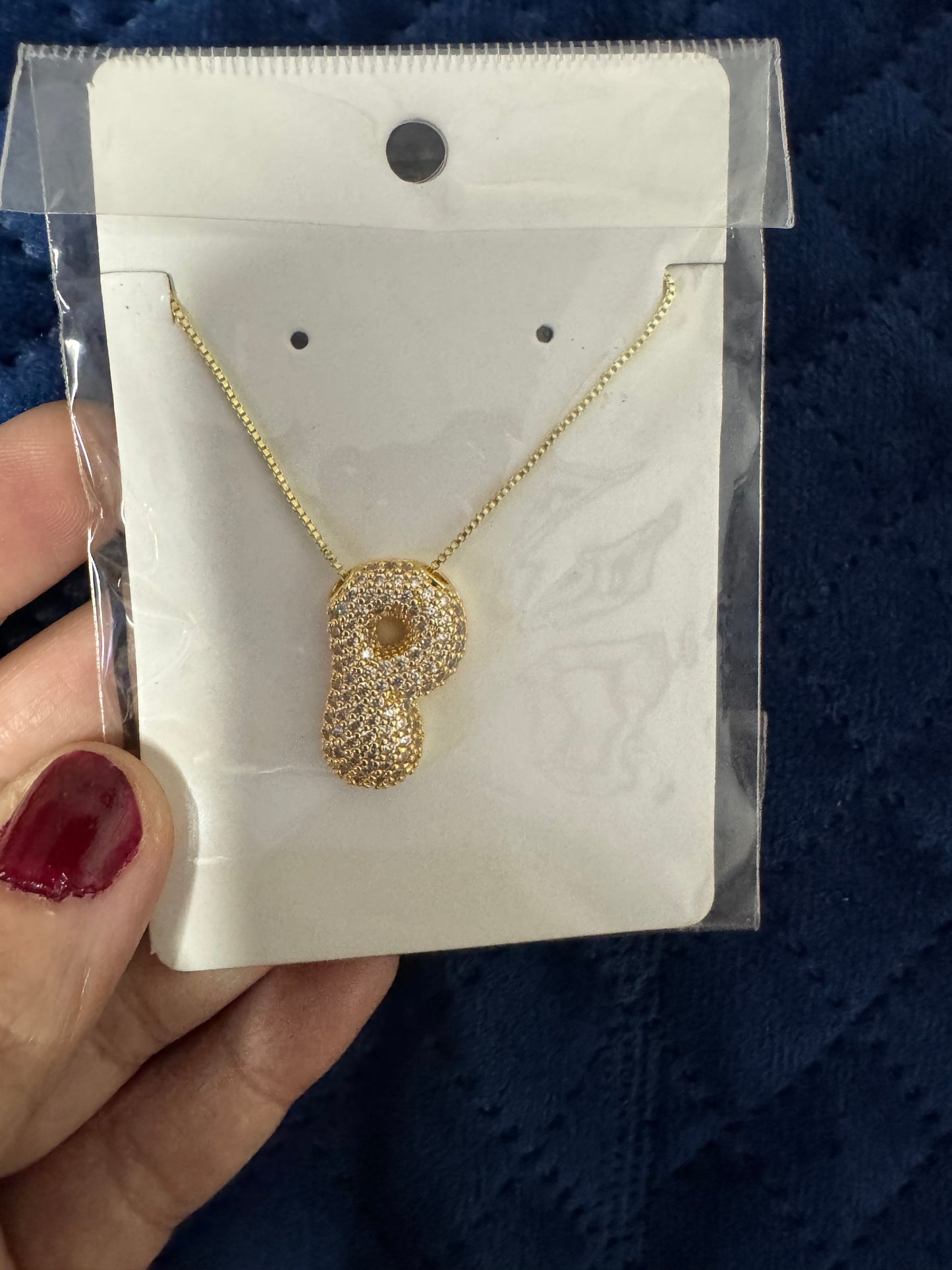 Zircon Chunky A-Z Letter Pendant