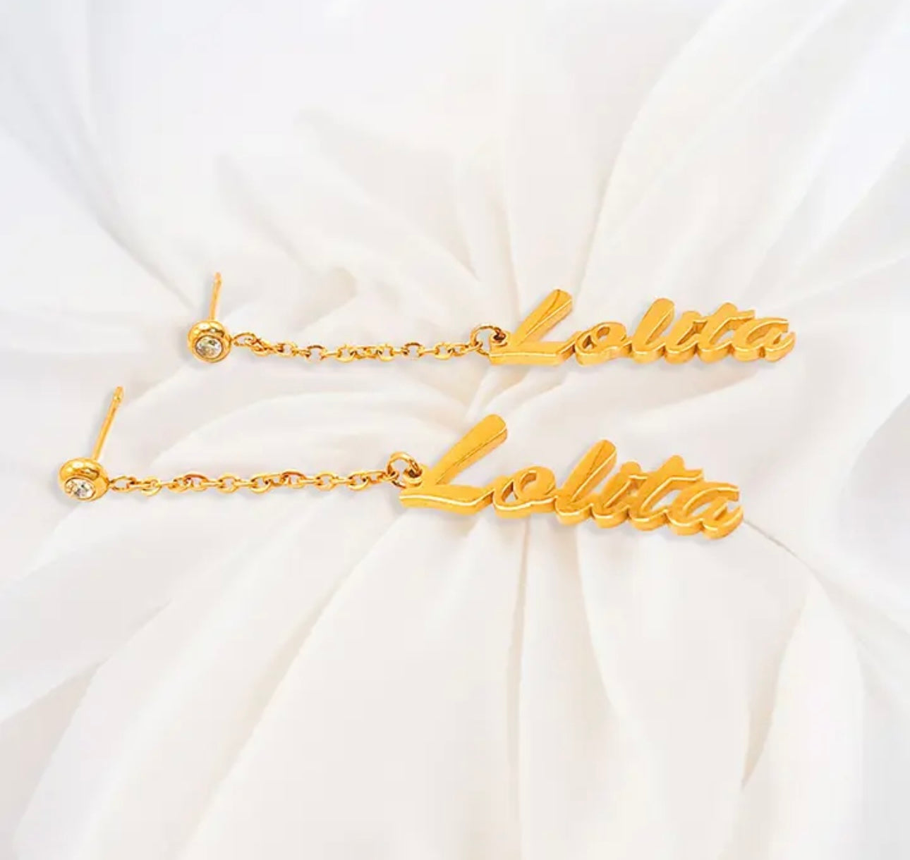 Personalised Premium Gold Stainless Steel Name Earring