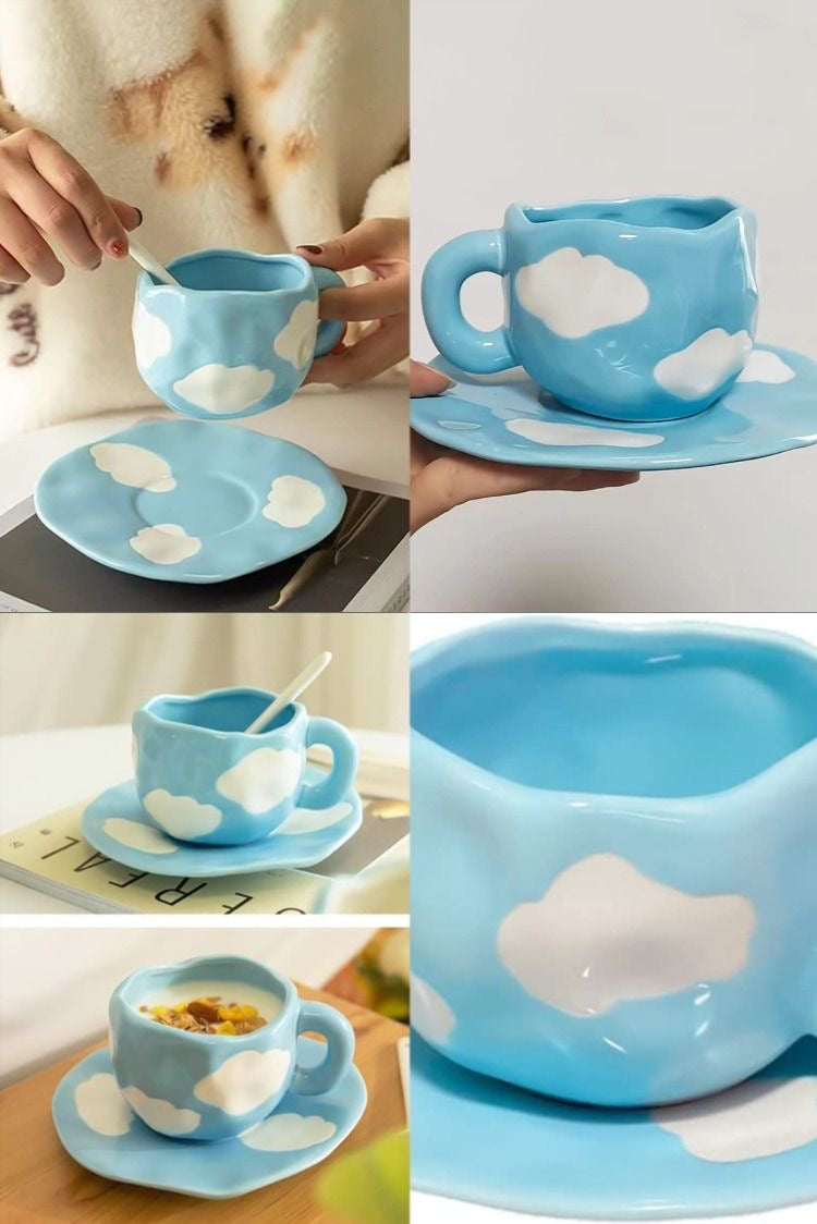 Pinterest Cloud Mug & Saucer Set