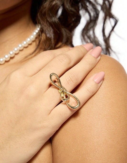 Gold Plated Minimalist Tied Ribbon Ring