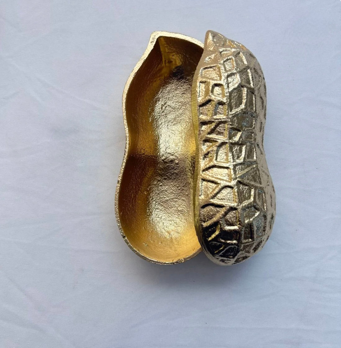 Luxe Gold Decorative Multipurpose Peanut Shape Trinket Tray