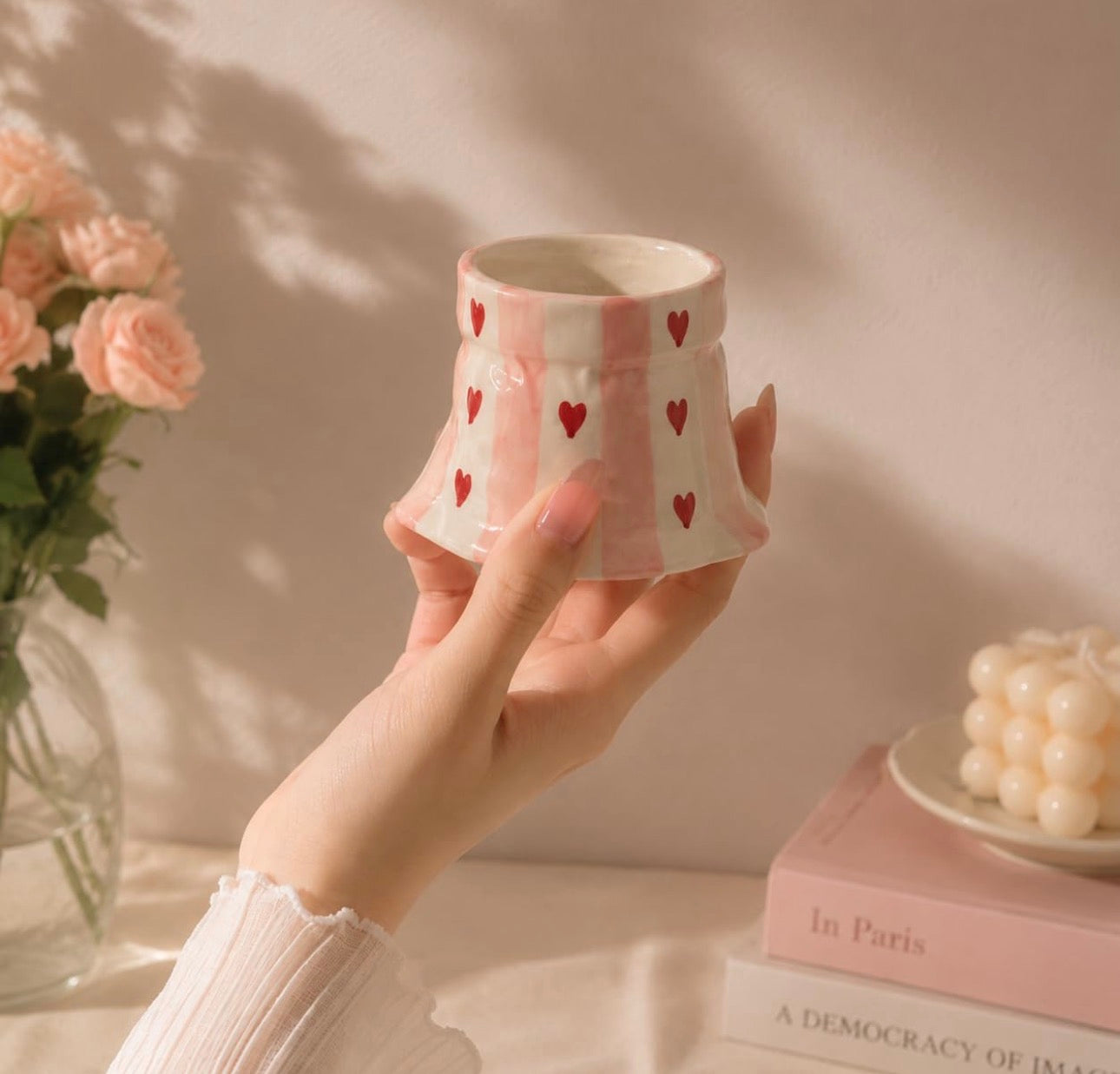 Cute Heart Print Couch Mug / Sack shape Mug