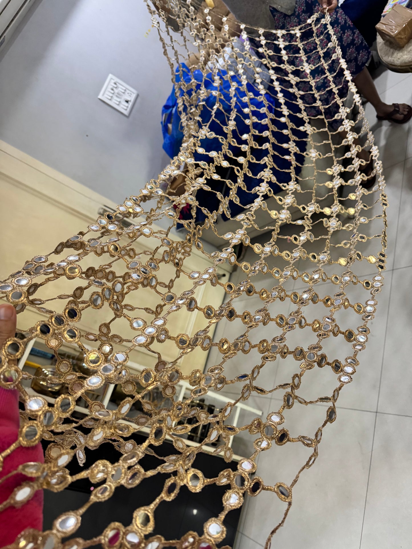 Exclusive Handmade Statement Mirror Jaal Dupatta/Veil
