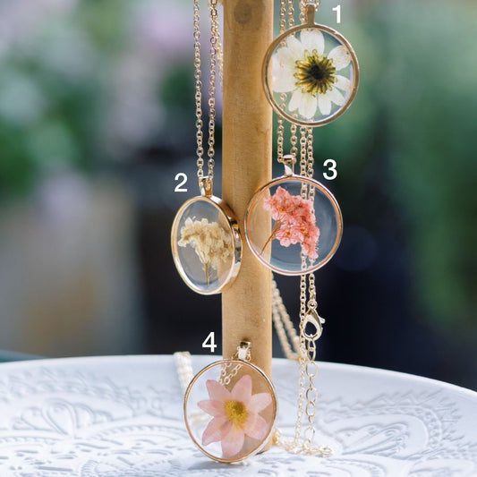 Petite Pendants with Real Pressed Flowers