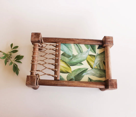 Wooden Khatiya/Cot Platter cum Serving Tray