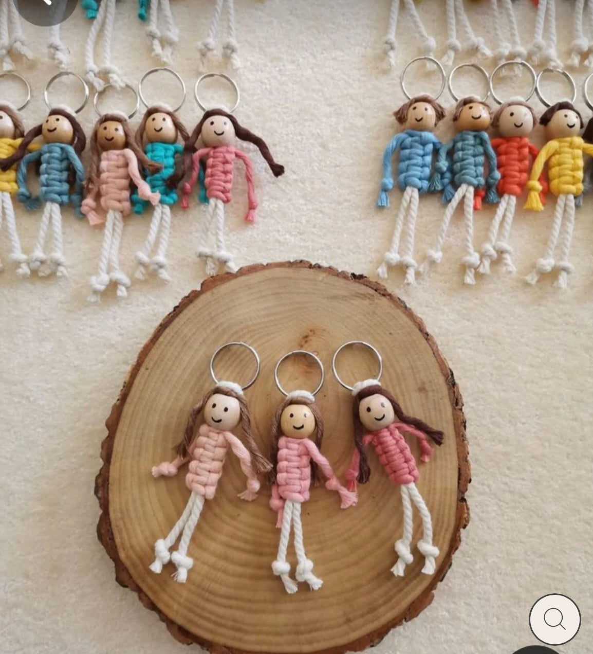 Cute Handmade Macrame Girl/Boy/Couple/Friends Keychain