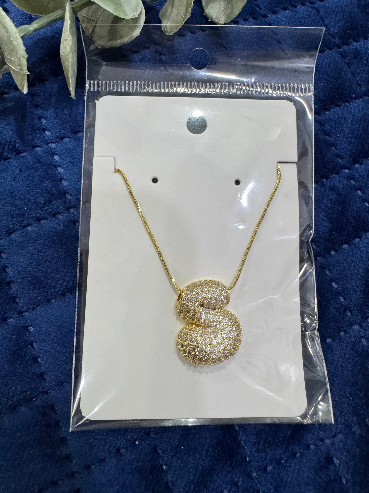 Zircon Chunky A-Z Letter Pendant