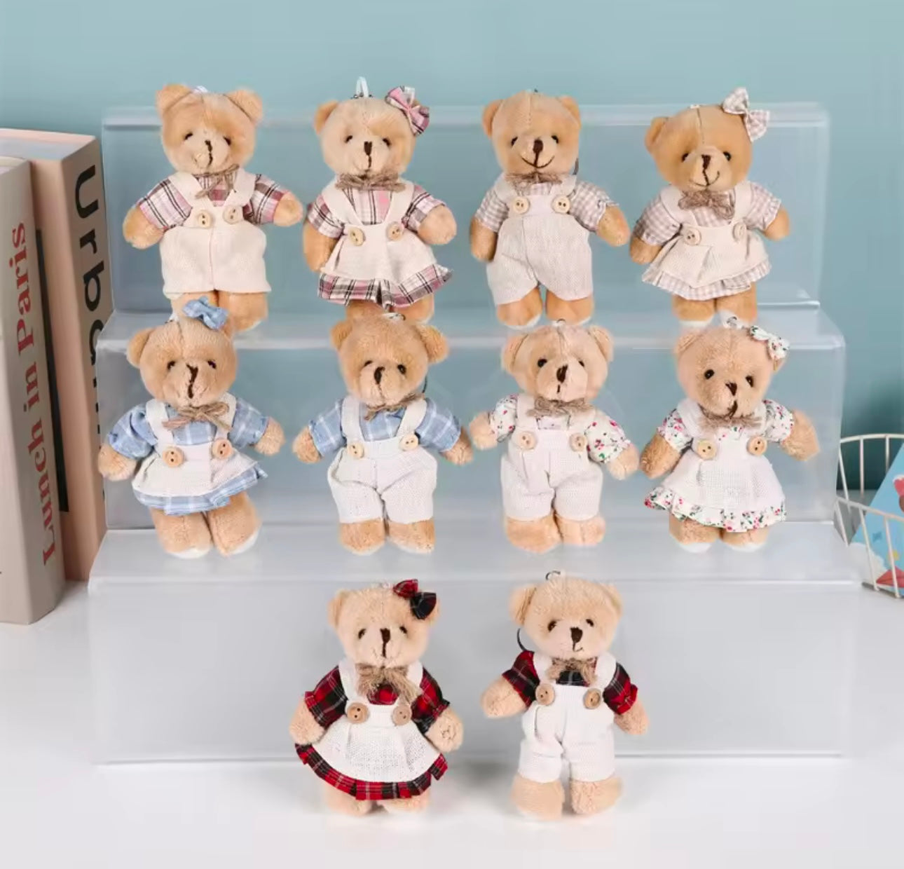 Exclusive Teddy Bears with Cute Outfits Keychains