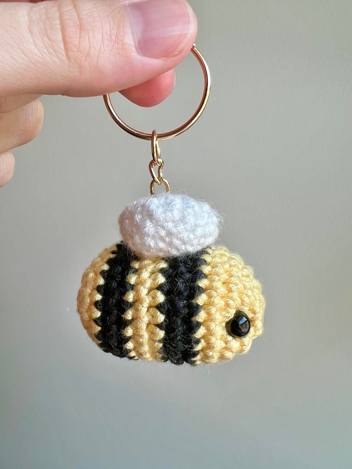 Adorable Crochet Bee Keychain