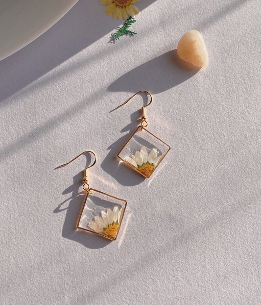 Earrings with Real Pressed Flowers