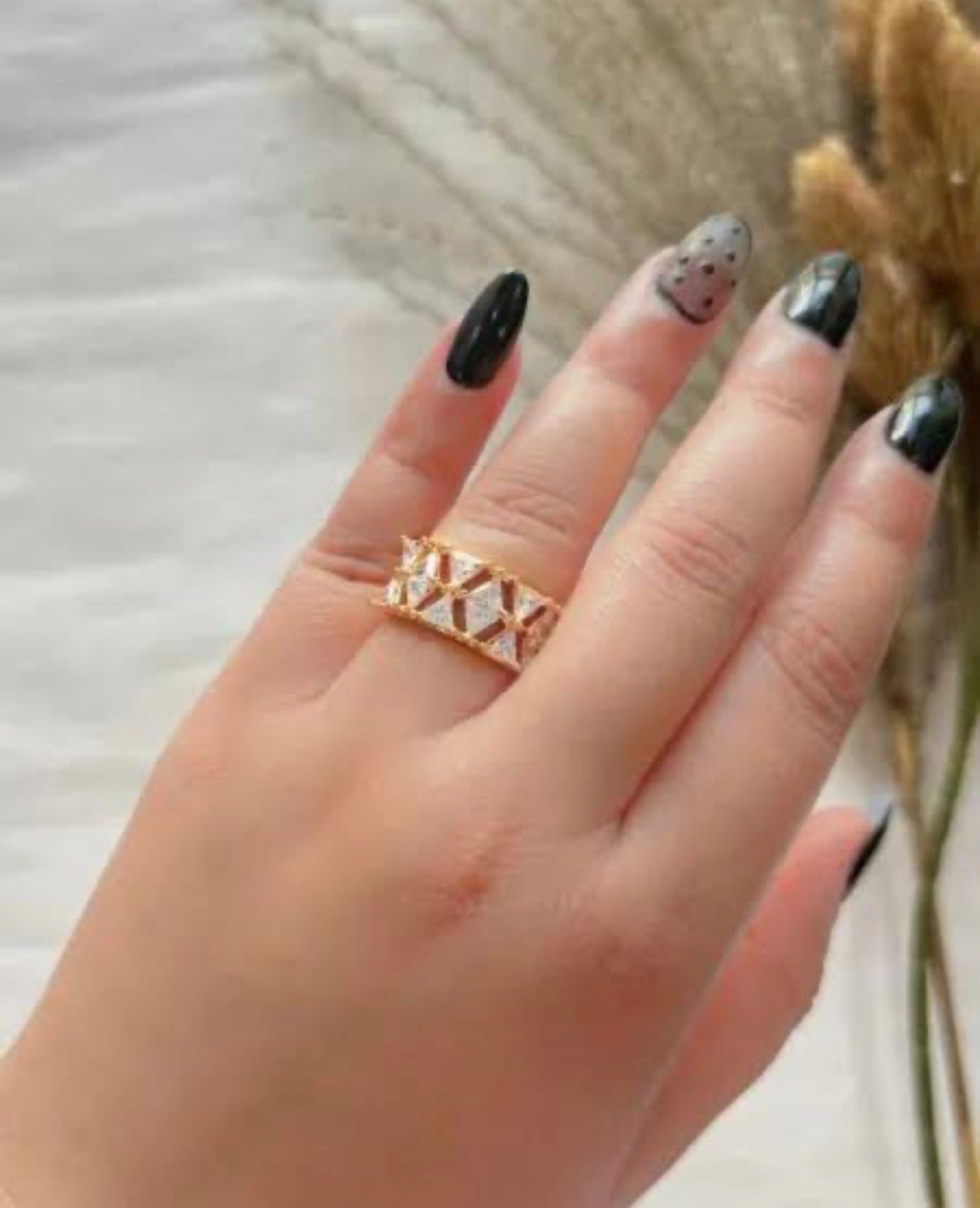 Statement Geometric Eternity Band Ring