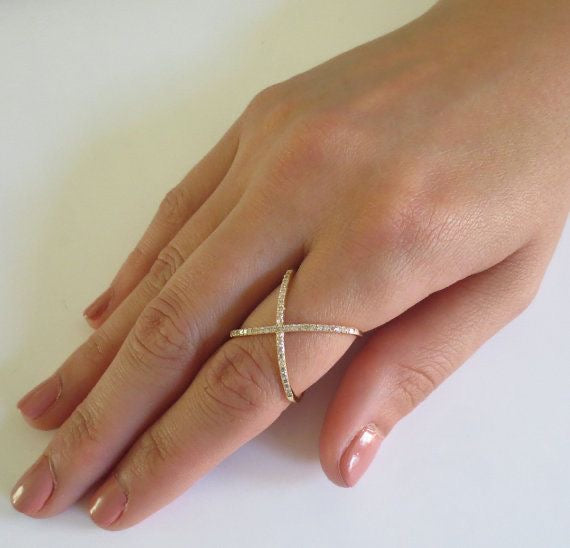 Minimalist Sterling Silver X-Shape Ring