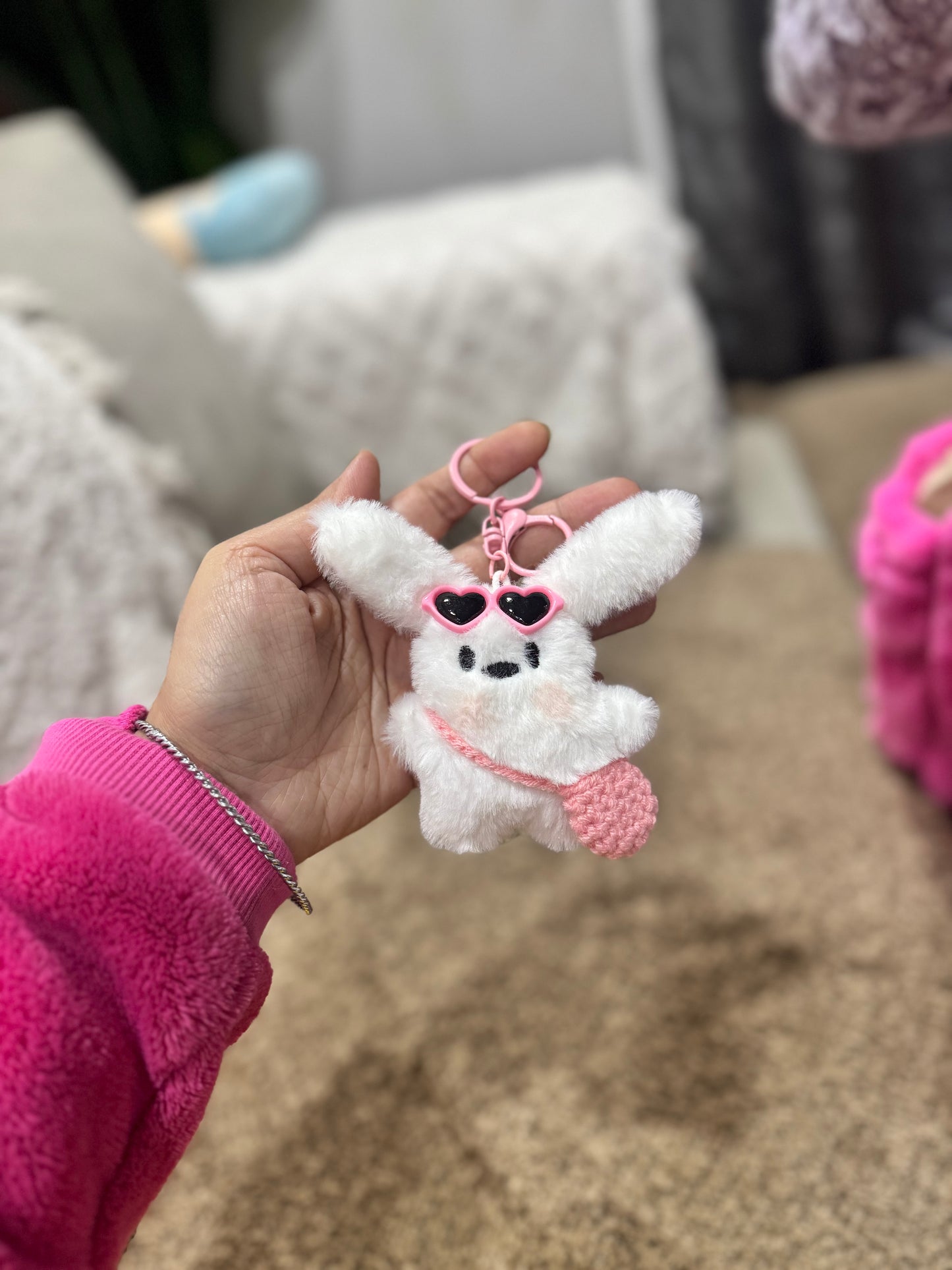 Plushy Cute Furry Bag Charm / Keychain