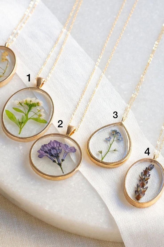 Pendants with Real Pressed Flowers