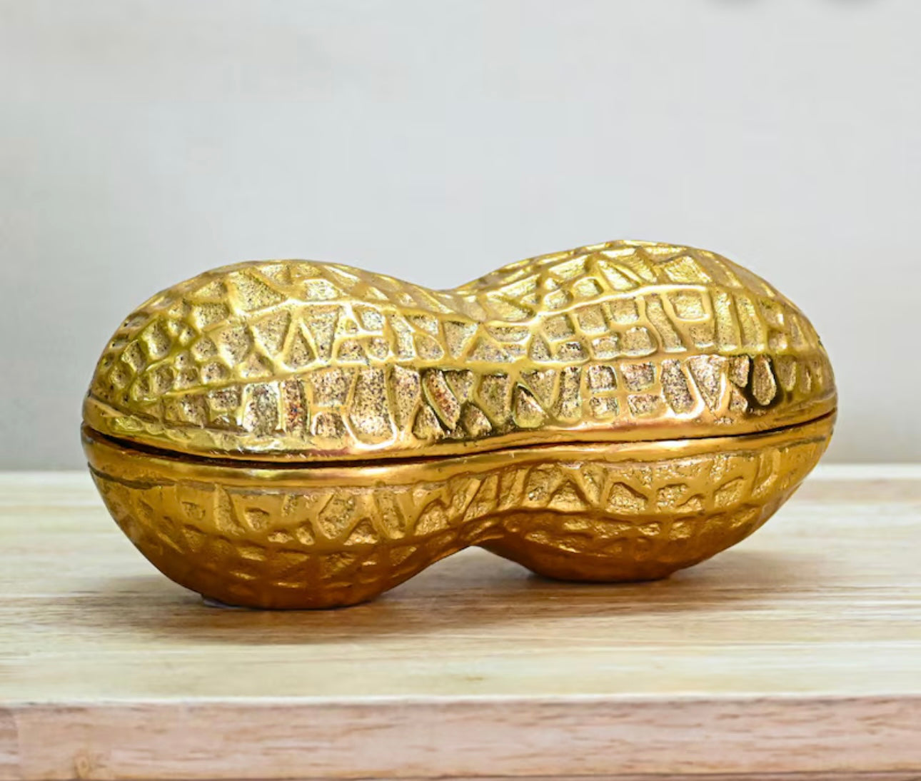 Luxe Gold Decorative Multipurpose Peanut Shape Trinket Tray