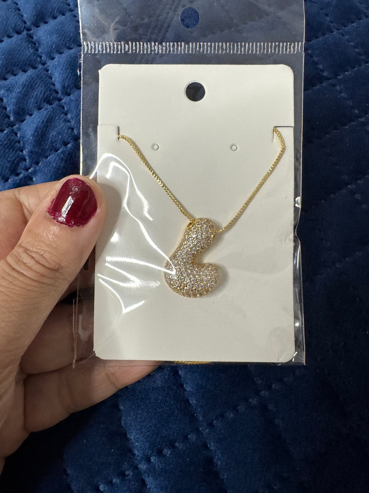 Zircon Chunky A-Z Letter Pendant