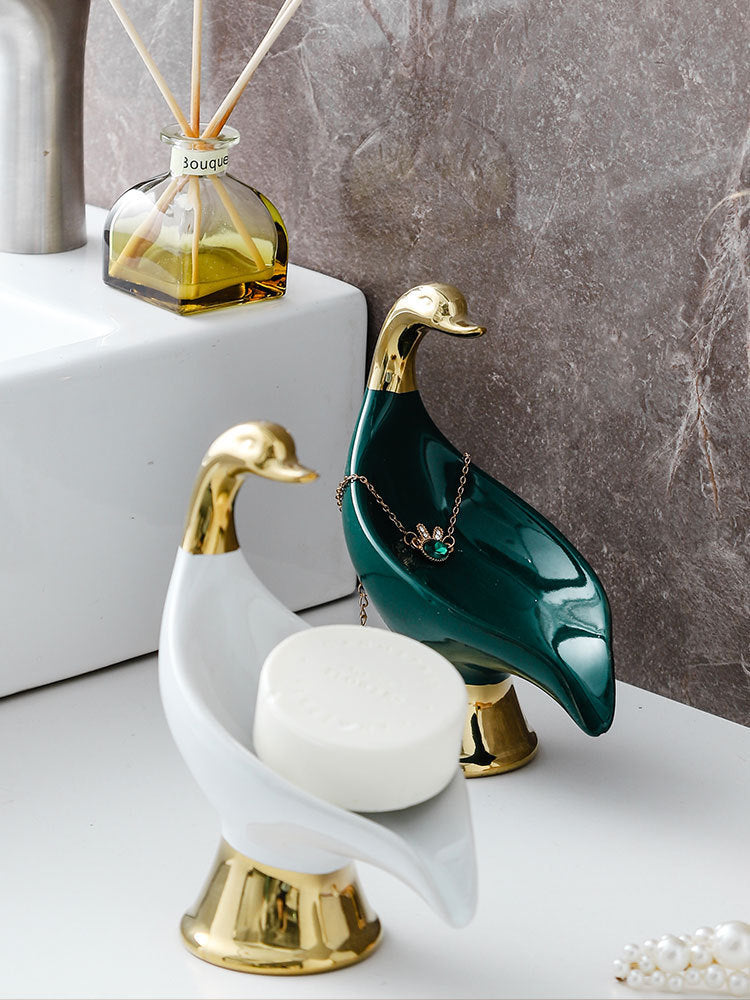 Creative Swan Ceramic Soap Rack