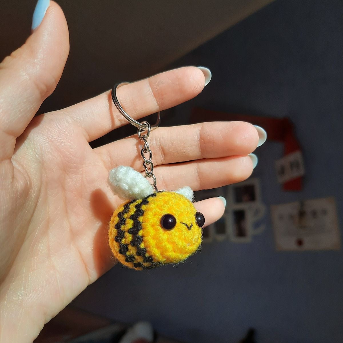 Adorable Crochet Honey Bee / Bumblebee Keychain