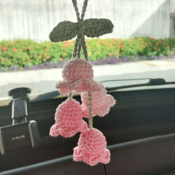 Crochet Bell Flowers Keychain/Car Hanging