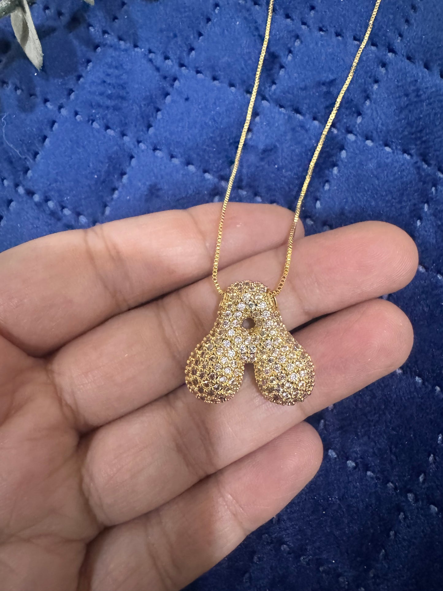 Zircon Chunky A-Z Letter Pendant