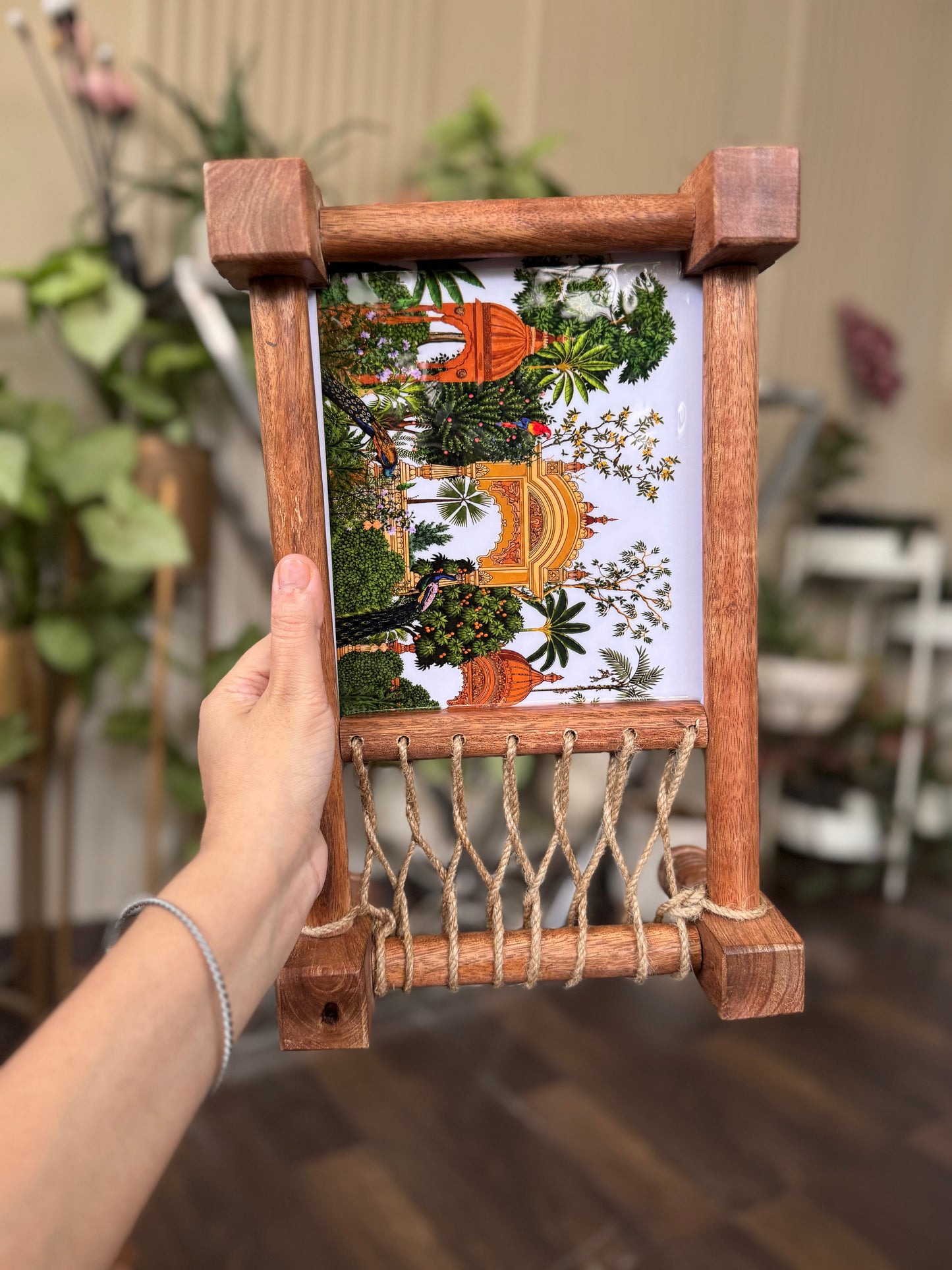 Heritage Print Wooden Khatiya Tray/ Khaat Tray / Khaat Platter / Khatiya Platter / Cot Tray