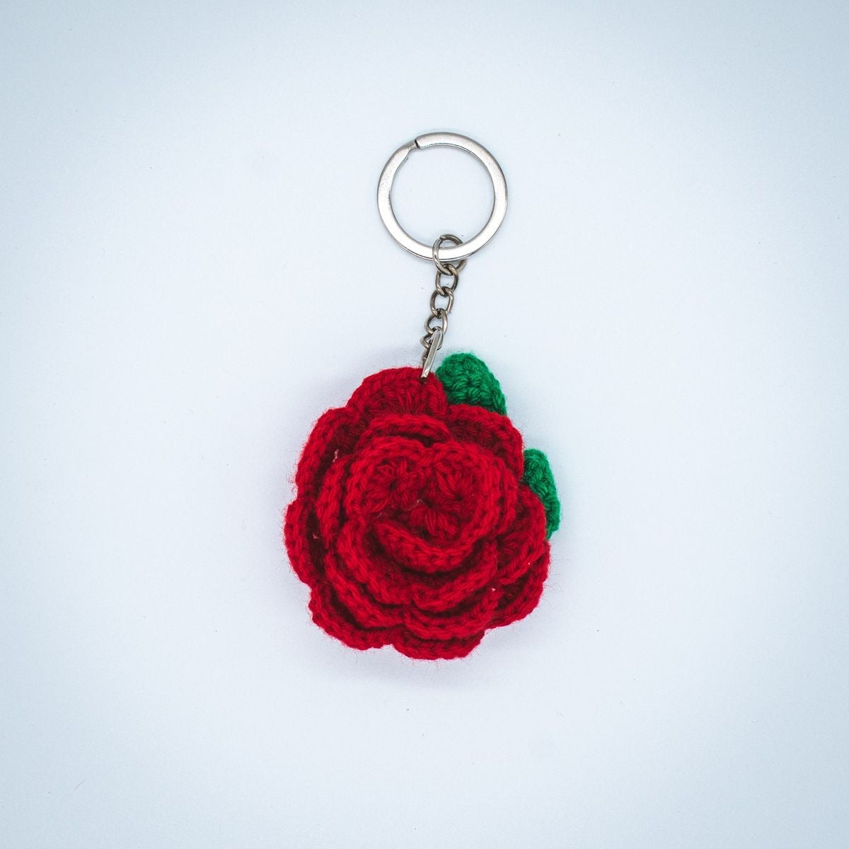 Crochet Rose Keychain