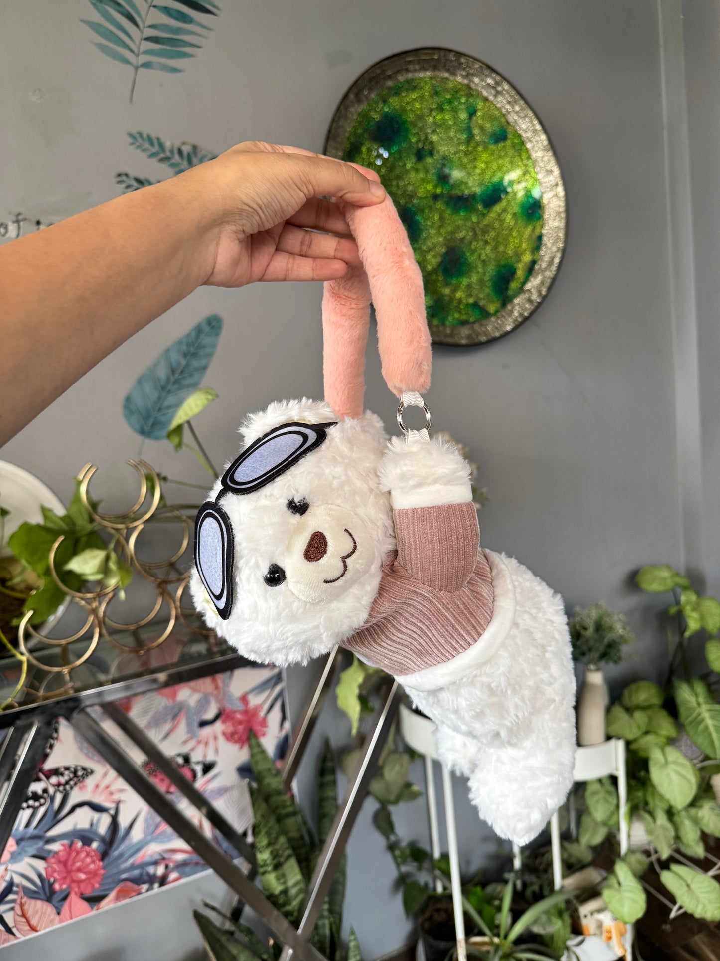 Cute Plush Teddy bear Car Tissue Holder and Bag (2 in 1)