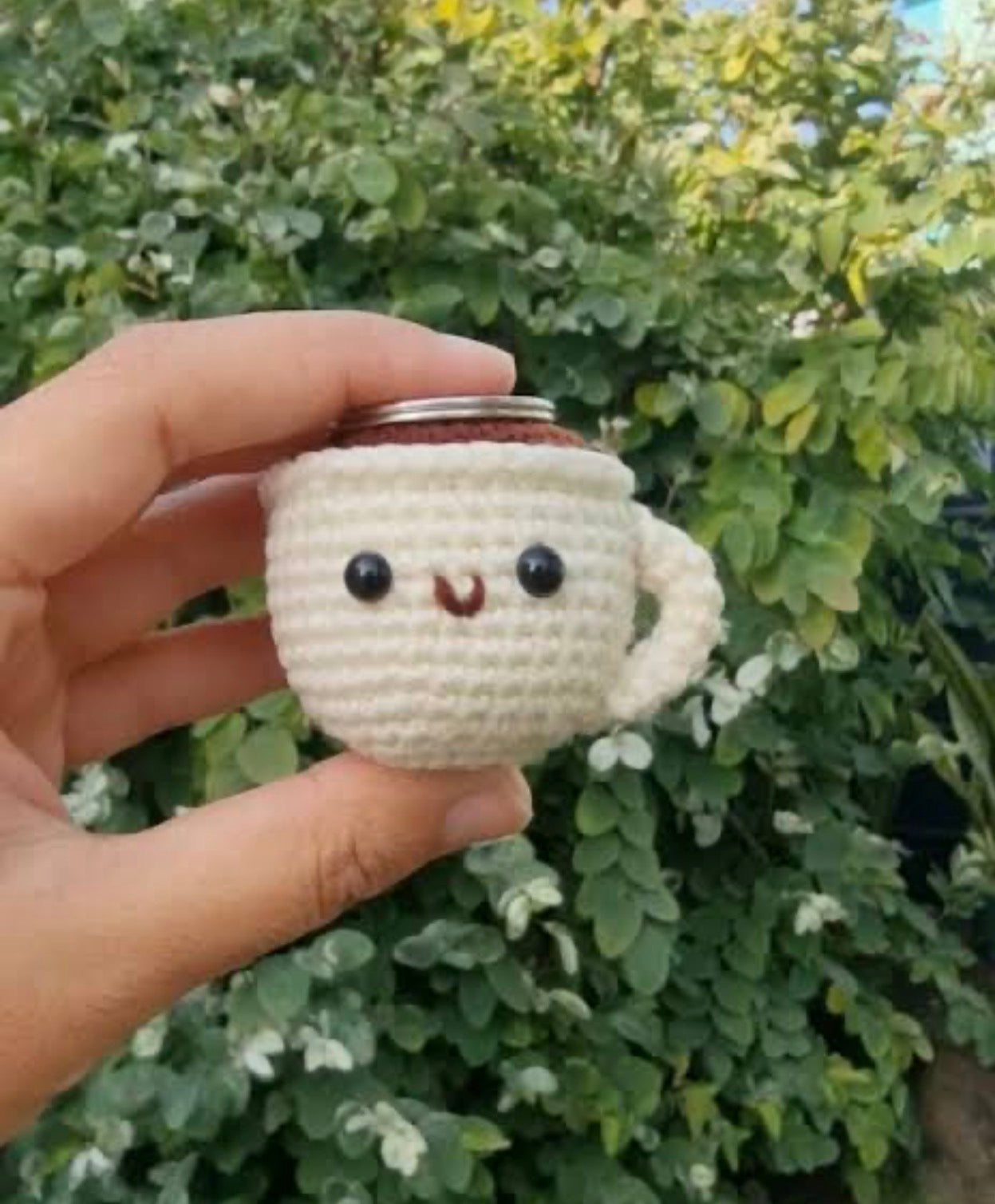 Cute Crochet Coffee Cup Keychain