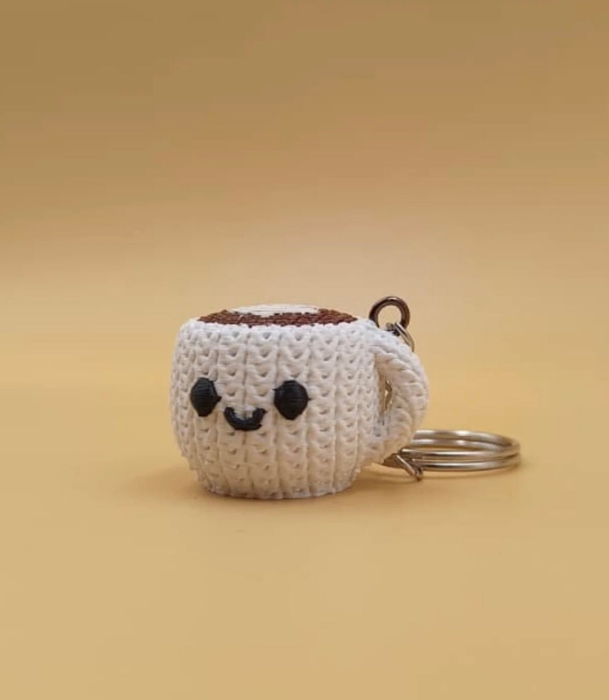 Cute Crochet Coffee Cup Keychain
